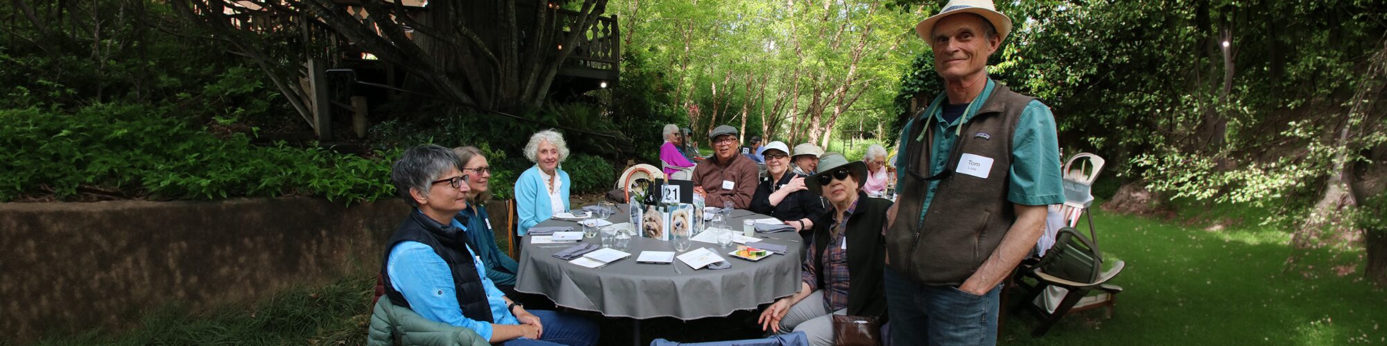 Residents enjoying outdoor celebration