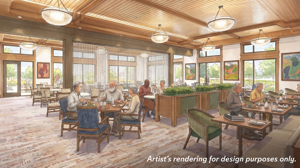 Rendering of dining area