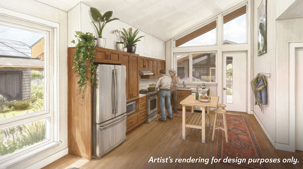 Interior rendering of residence kitchen