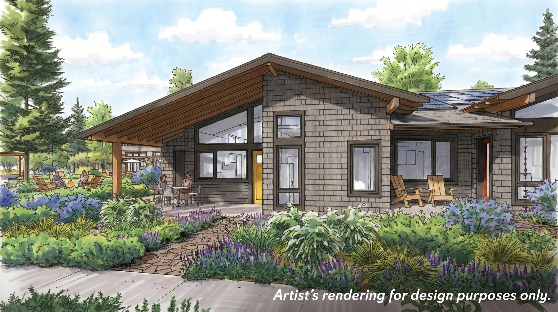 Exterior rendering of residence